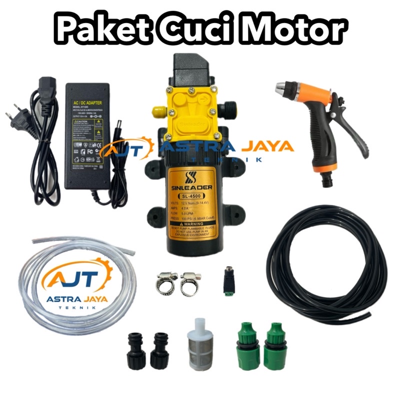 Sinleader Alat Cuci Motor Mobil AC Steam Mini Pompa DC 12 Volt 100 PSI / Mesin Semprot Tanaman Taman