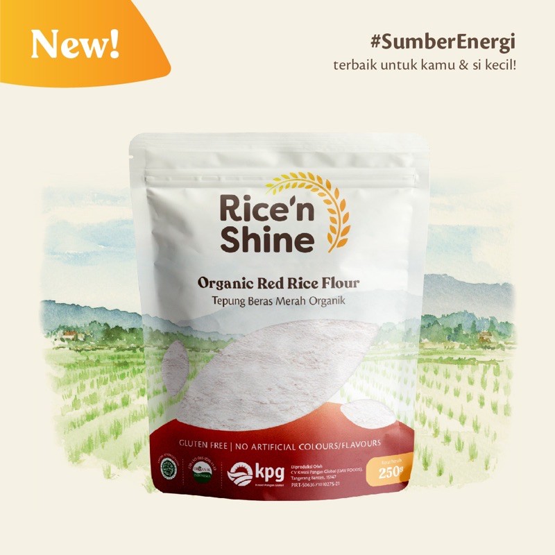 (Langsung dari pabrik) promo paket 3 tepung beras organik Rice ‘N Shine