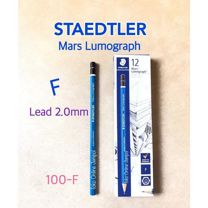

Art / Biru F Mars Lumograph 100-F 104170 Pensil Staedtler Sketch Atk0709St