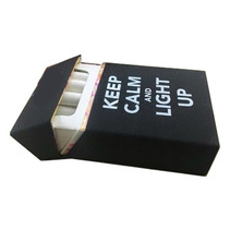 Cover Kotak Rokok Silicone Motif Keep Calm and light Up - Hitam