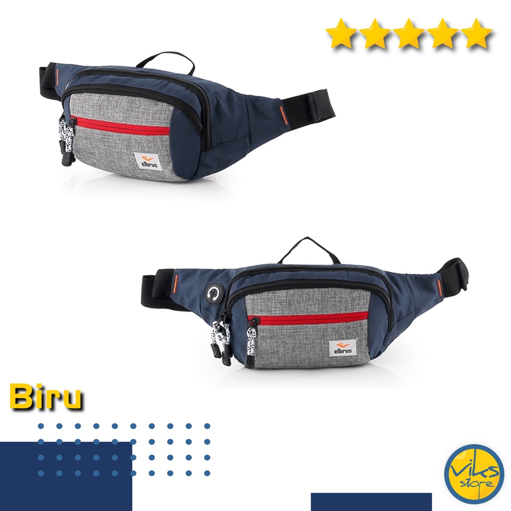 Tas Pinggang Pria / Cowok Selempang Waist Bag Bahu Casual Multifungsi Original Elbrus Premium Lokal