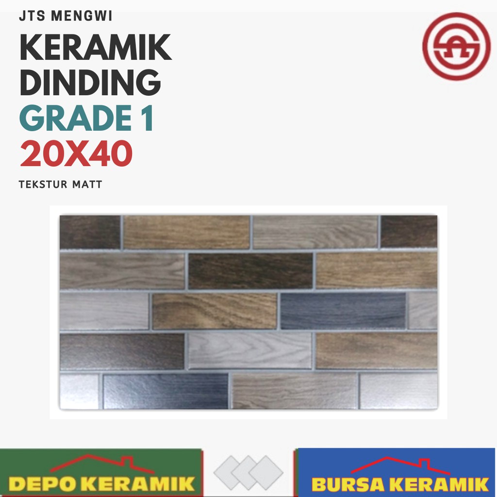  KERAMIK  DINDING BATU ALAM 20X40  JTS Mengwi Mix Brown G1 