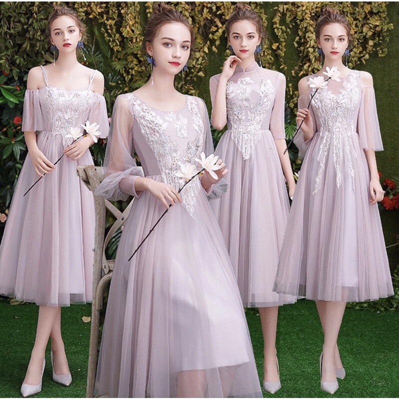 PRELOVED Baju/Gaun/Dress Pesta/ Bridesmaid Dress Korean Style Warna Lilac