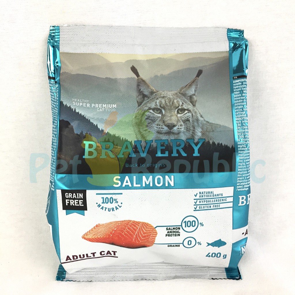 

Pet Republic Makanan Kucing BRAVERY Adult Cat SALMON 400gr