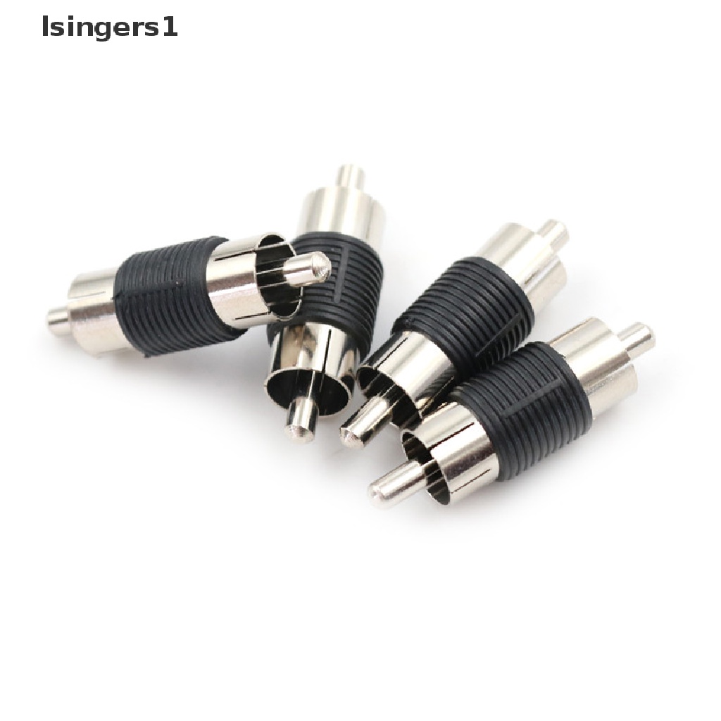 (lsingers1) 4pcs / Set Adaptor Konektor Audio Video AV RCA Male Ke Male Untuk Perlengkapan Rumah