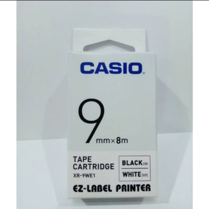 Casio ez-label printer tape cartridge 9mm tipe xr-9we1 wanna putih