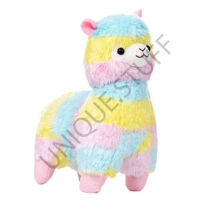 Boneka alpaca rainbow import alpacasso soft plush alpaca doll