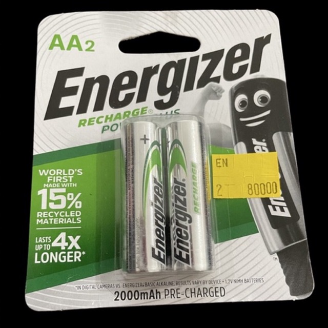 BATERAI AA atau A2 2000mAh RECHARGE ENERGIZER ISI 2