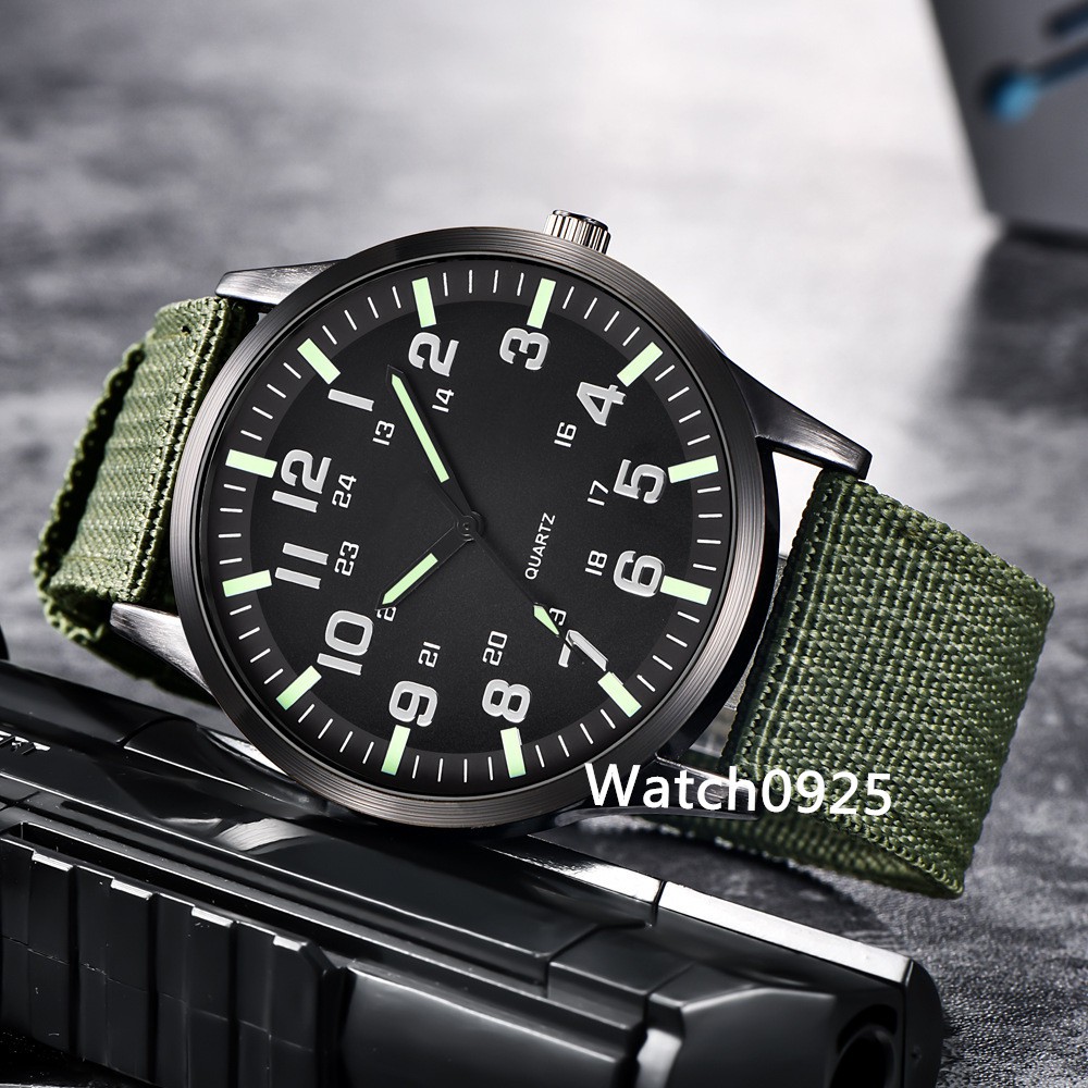 JAM TANGAN PRIA ANALOG HARGA TERMURAH FASHIONJAM TANGAN PRIA MEN COOL WOMEN COUPLE NYLON M51-Hijau