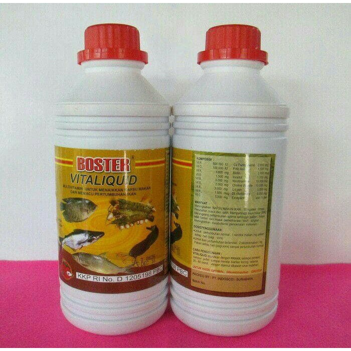 Boster VITALIQUID Vita Liquid 1L 1Liter 1 Liter Vitamin Ikan Cair Booster Bandeng Lele Nila Patin Ud