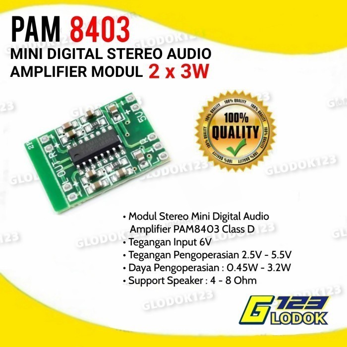 Micro Digital Modul Audio Stereo Amplifier 5V 2 Channel 3W PAM8403