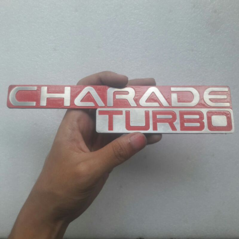 emblem charade turbo bahan alumunium tebal 2mm