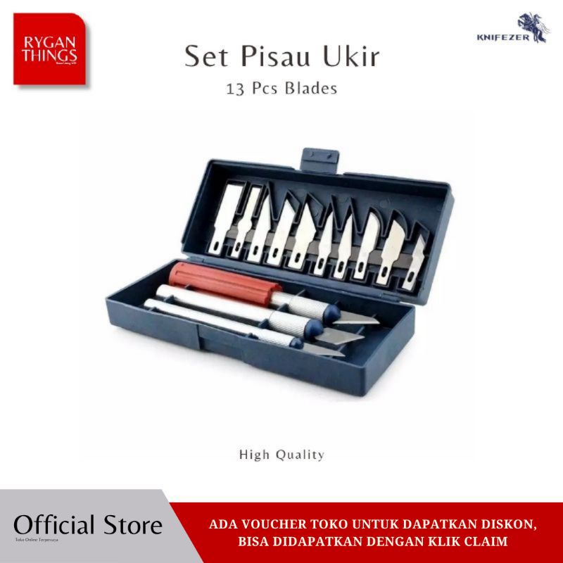 

Set Pisau Ukir Seni 13 in 1 Crafting Knife 3 Handle KNIFEZER - A003