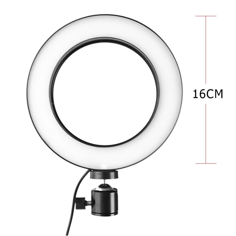 Lampu Halo Ring Light LED Kamera 16CM with Tongsis Tripod