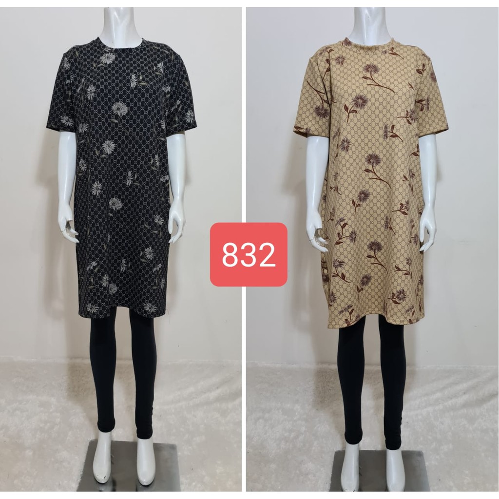 Dress Golden Bee LD 110 Scuba Mewah Motif Bunga Bagus Banget