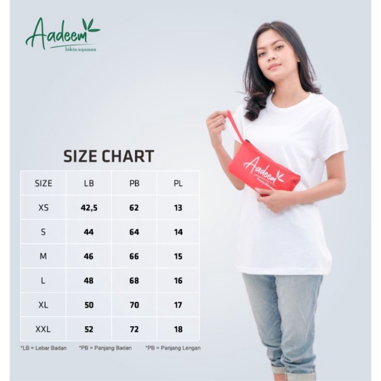 KAOS WANITA KATUN BAMBU AADEEM - CUTTING LADIES