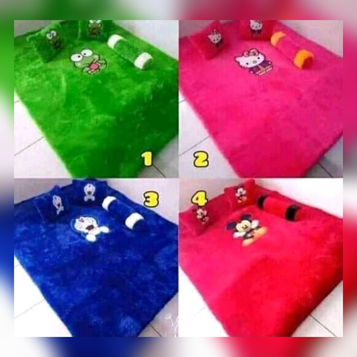 Surpet karakter 3 bantal/surpet karakter bulu rasfur