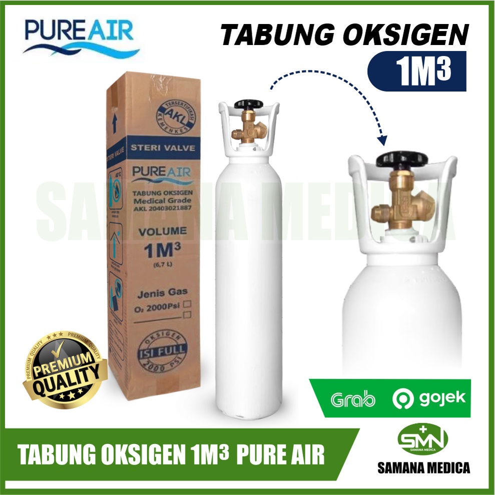 Jual Tabung Oksigen Medis 1m3 Isi Full Tanpa Troli Pure Air Shopee Indonesia 