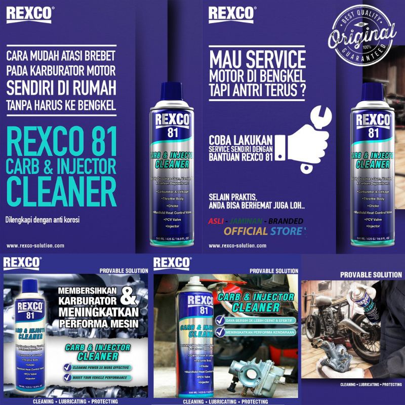 Pembersih Karbu Cleaner Rexco 81 Carb & Injector Cleaner Mesin Motor Mobil