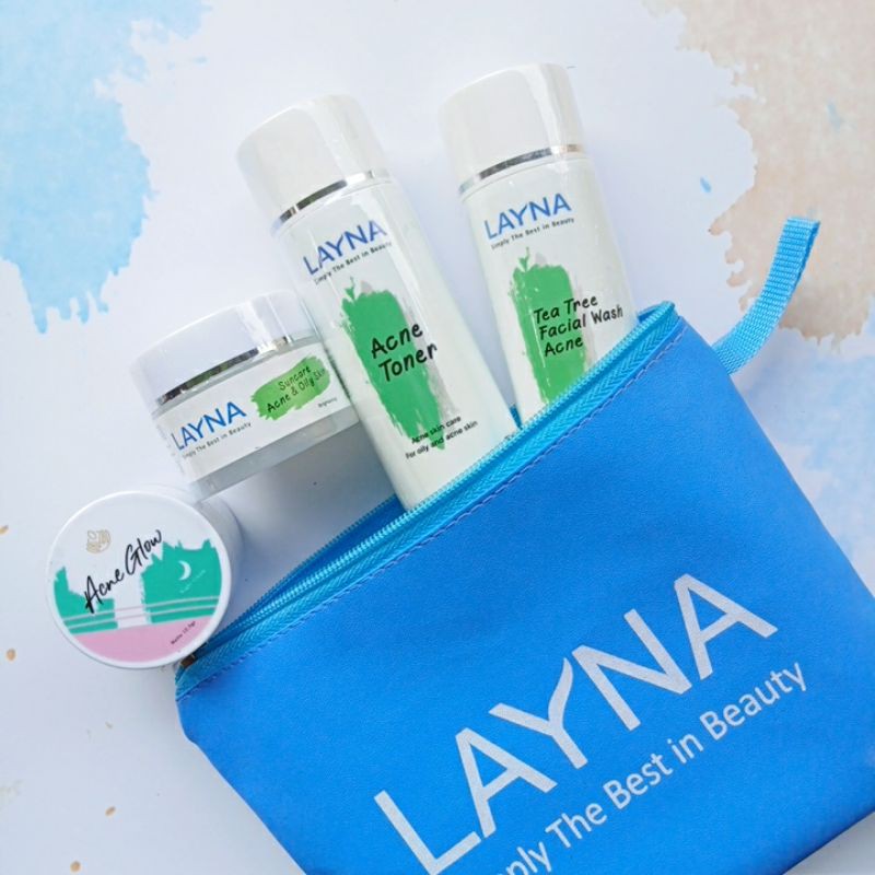 Layna Skincare Paket Acne Glow - Cream Layna - Obat Jerawat - Acne Glowing
