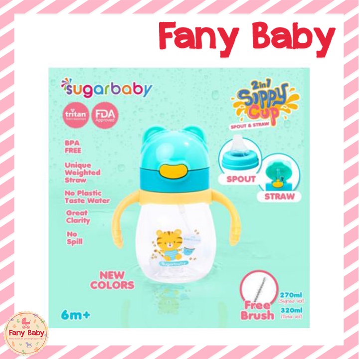 SUGAR BABY 2 IN 1 SIPPY CUP [ 6M+270ML ]