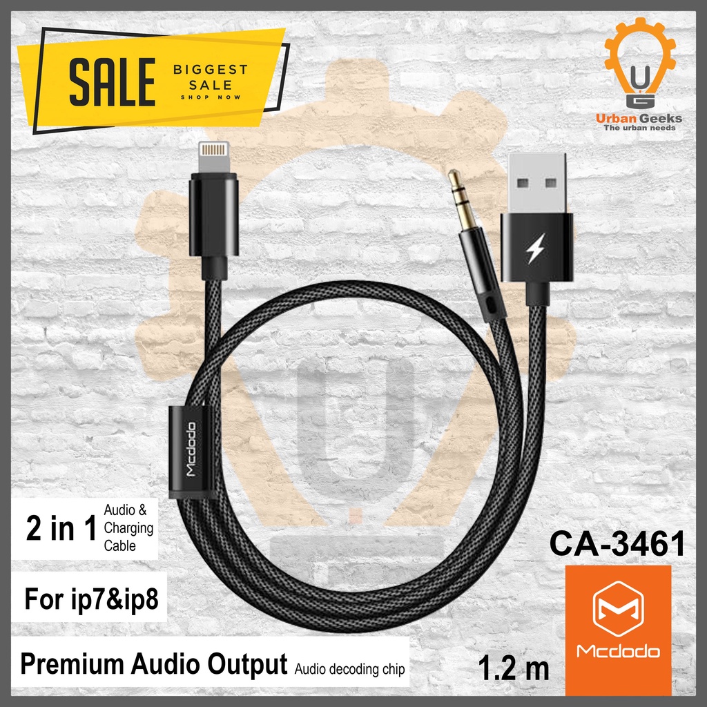 Audio 2in1 Lightning to DC3,5mm + Charging 1,2m CA3461 Mcdodo