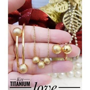 TiTanium set gelang kalung dan Cincin