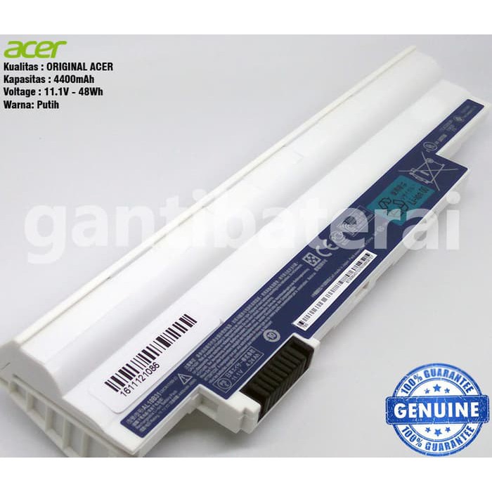 Baterai Acer Aspire One 722 522 D255 D260 D257 AL10B31 Putih Original