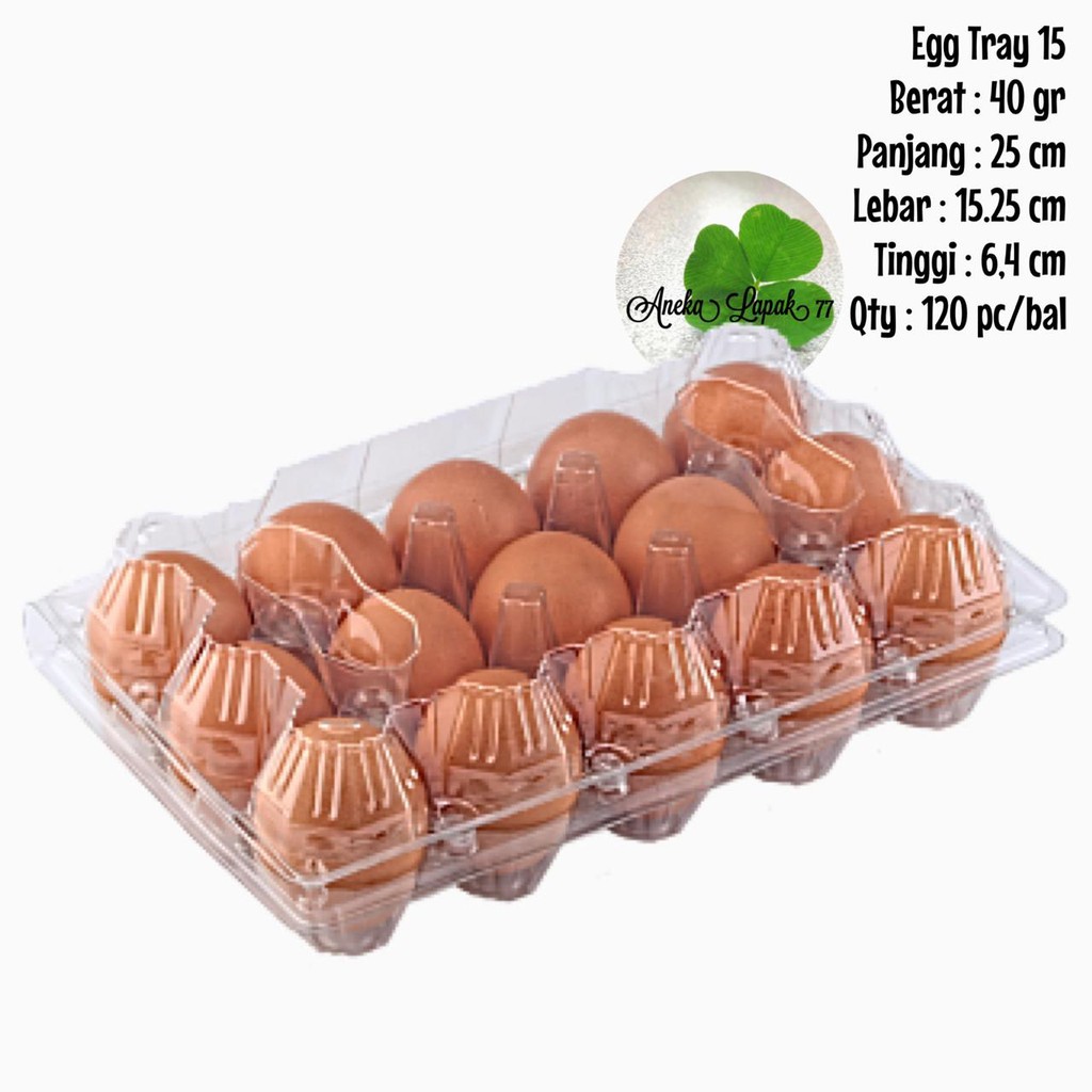 Box Egg Tray Lock 15 mika wadah telur tebal isi 15 Telur sudah ada pengunci