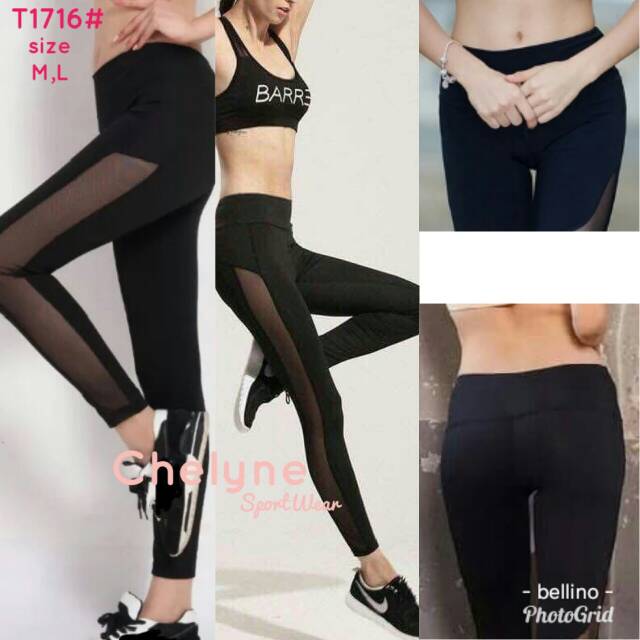 CELANA SPORT PANJANG TILE SAMPING  1716 / CELANA LEGGING SPORT MUAT BESAR 04