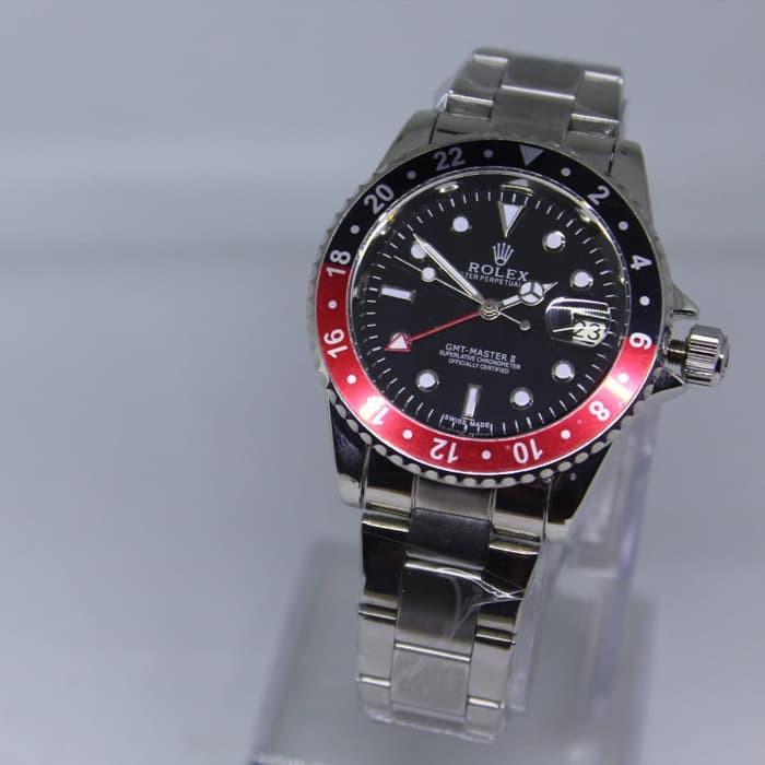 JAM TANGAN PRIA ROLEX TANGGAL OTOMATIS GMT MASTER MURAH ORIGINAL COWOK ORI ANALOG ANTI AIR