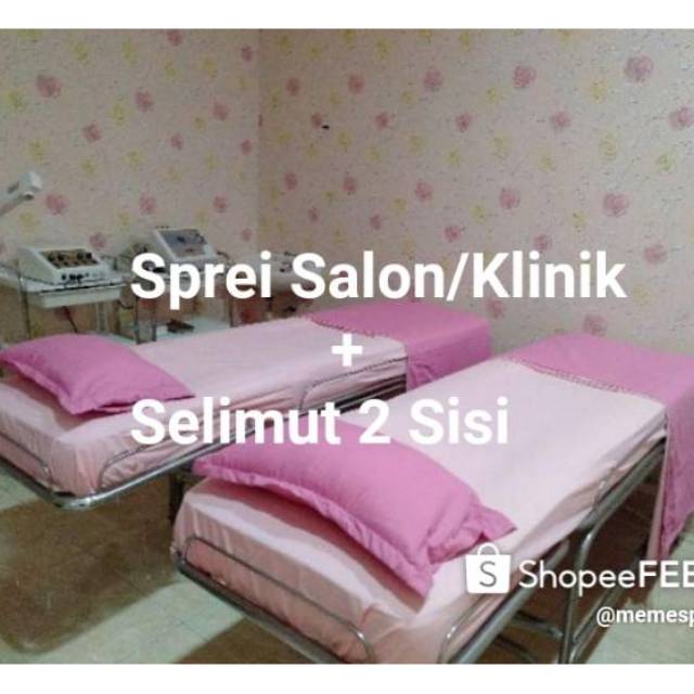 Sprei Salon&amp;Selimut 2sisi Bonus Bantal | Sprei Klinik Kecantikan