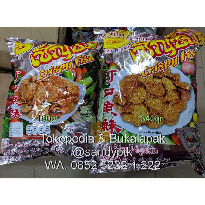 

Crispy Fish Boat Brand Keripik Sate Ikan Thailand Tae Nguan Tai 340 gr