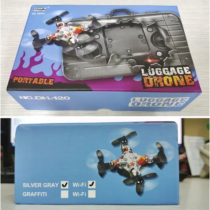 Luggage Drone Mini QUADCOPTER WITH CAMERA Koneksi WIFI Handphone