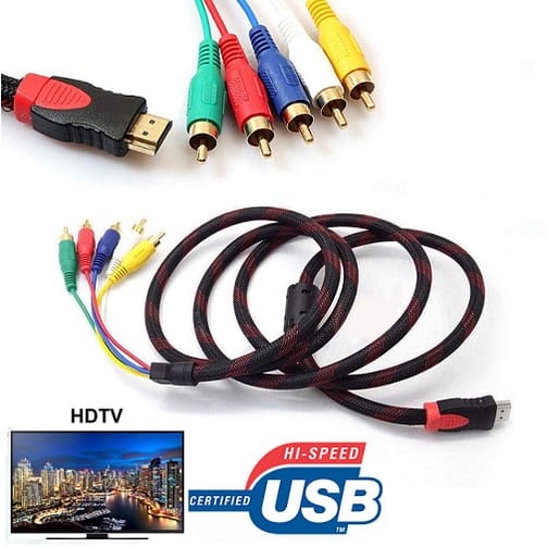 Kabel HDMI to 5 RCA High Speed Gold Plated 1.5 M