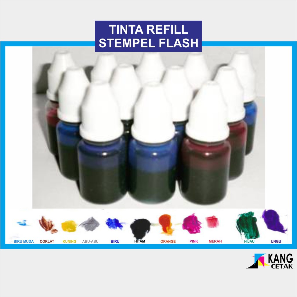 REFILL TINTA STEMPEL FLASH WARNA | Shopee Indonesia