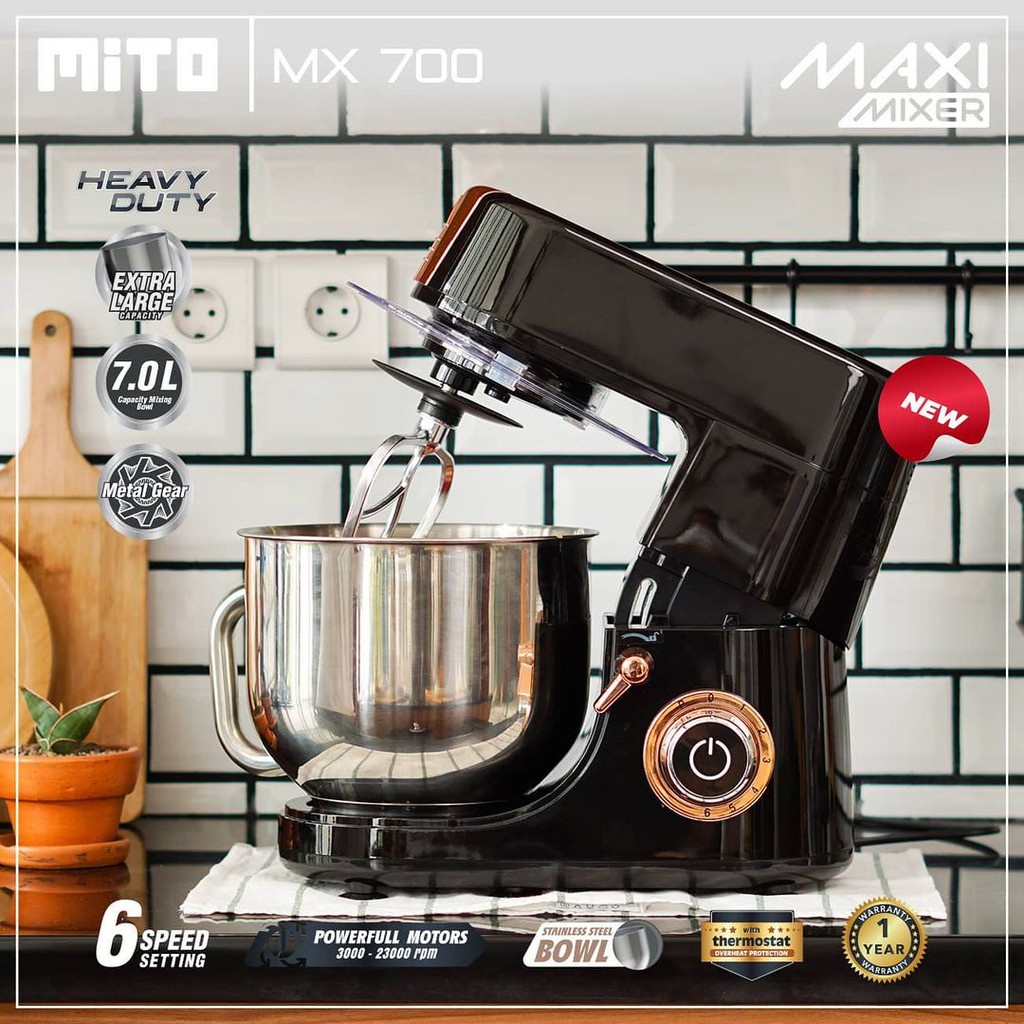 Stand Mixer Mito MX700 MX 700 Kapasitas 7 Liter - Garansi Resmi &amp; Baru