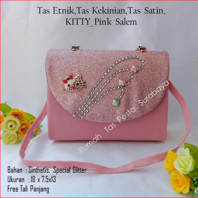 Tas Etnik,Tas Kekinian,Tas Satin,KITTY_Pink Salem