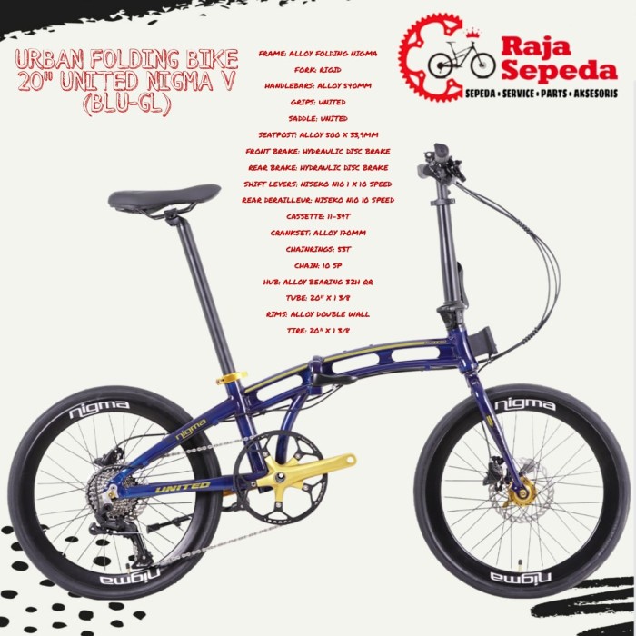 SEPEDA LIPAT URBAN FOLDING BIKE 20 INCHI UNITED NIGMA V (BLU-GL)