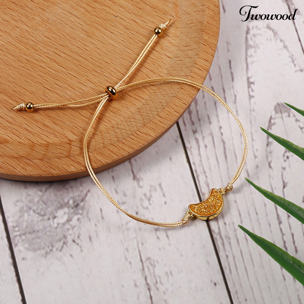 Twowood Chain Bracelet Adjustable Eye-catching Metal Sparkling Elegant Moon Beautiful Bracelet for Women