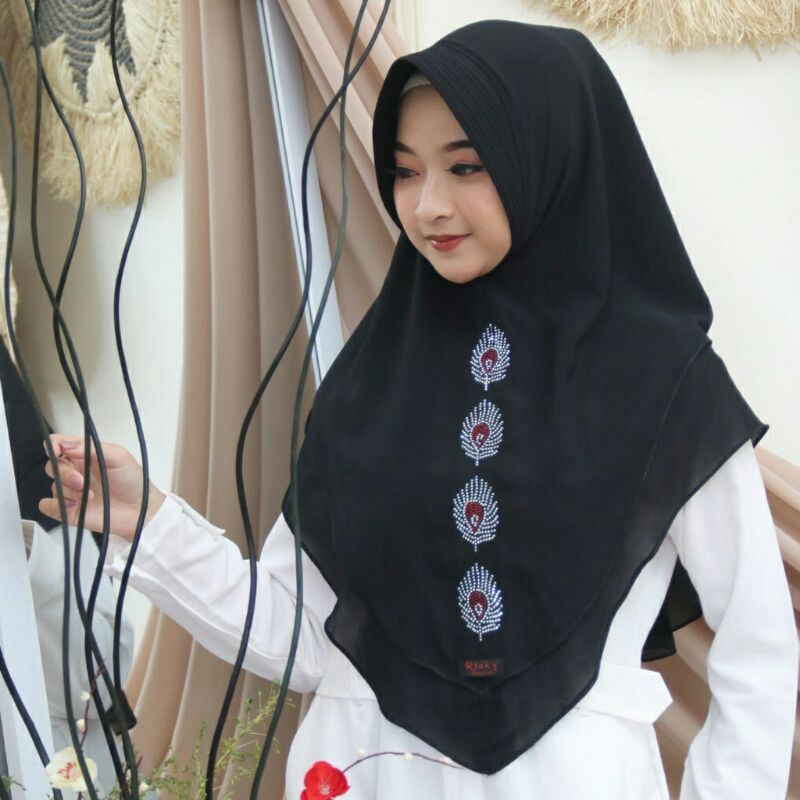 hijab per ceruty 2 layer jilbab instant remaja ibu kerudung harian blusukan khimar syar'i mutiara ov