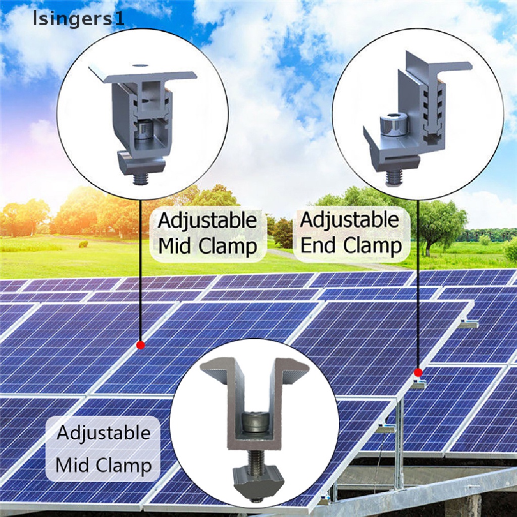 (lsingers1) Bracket PV Panel Surya Adjustable Untuk Frame 19mm-55mm