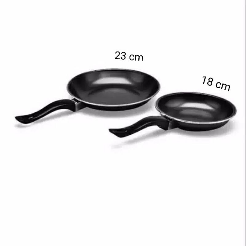 Maspion Wajan Penggorengan Teflon / Frypan Set 2 Pcs 18 cm &amp; 23 cm