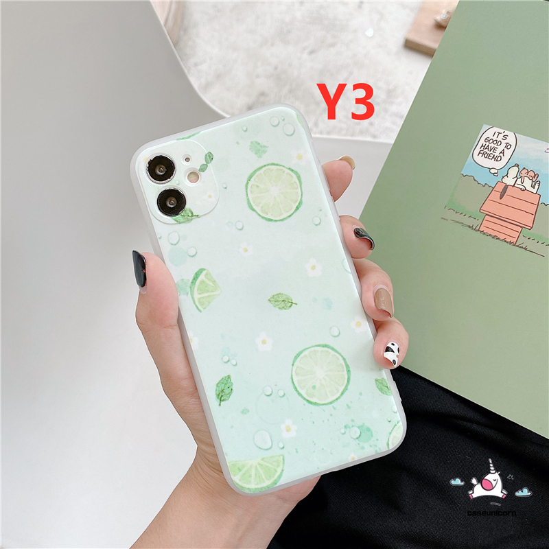 Case Samsung A50 A50s A30s A12 A52 A32 A72 A02s A51 A71 A21s A11 M11 J2prime J7prime A10s A20 A30 A10 A20s A750 M10 A70 A7 2018 3D Embossed Cute Fruit Lemon Soft TPU Cover Oppo A92 A52 A72 A53 2020 A33 2020 Reno4-3