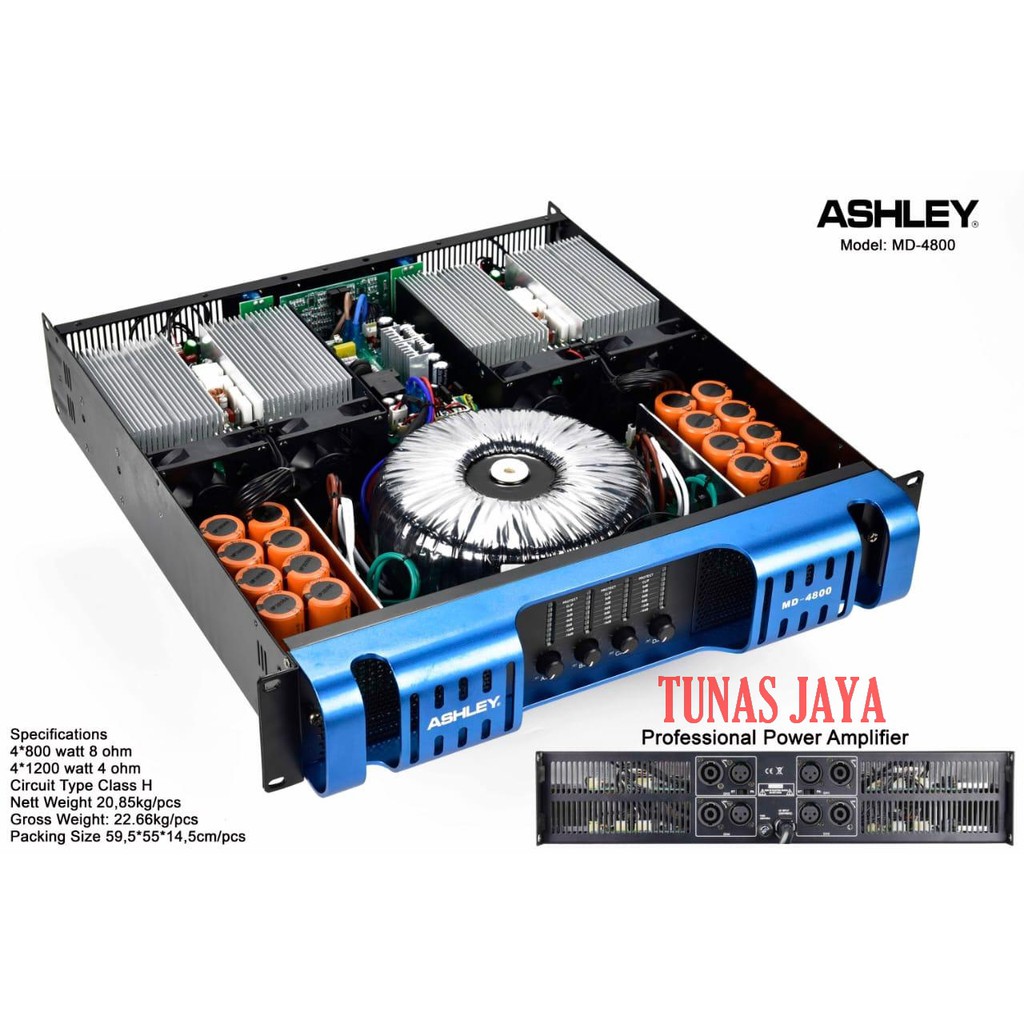 Power Ashley MD 4800 Amplifier Ashley MD4800 - 4 Channel Original