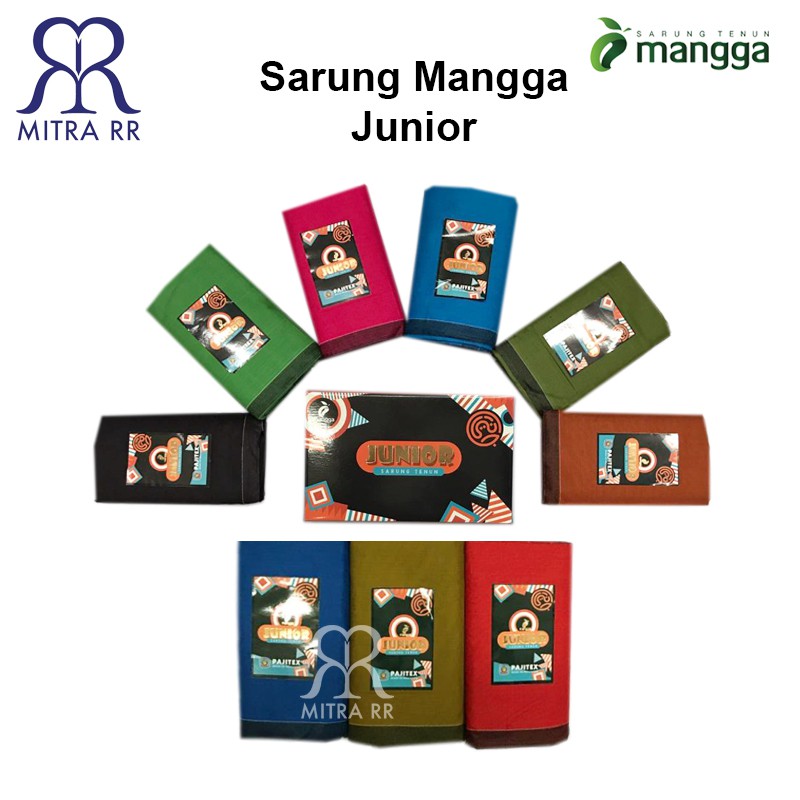 Sarung Tenun MANGGA Junior Polos Warna Salur Satuan / Grosir Sarung Anak