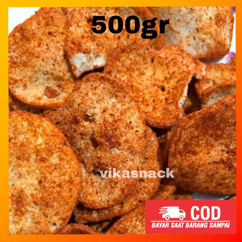500gr Basreng Bulat Bumbu Kering Extra Pedas