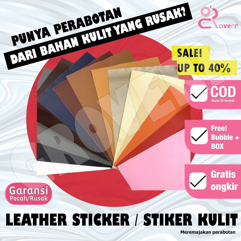 Sticker Stiker Tambalan Penambal Perbaikan Leather Leater Bahan Kulit Kualitas Import Sarung Jok Motor Kursi Mobil Sofa Tas Furniture Uk. 20 x 120 Multifungsi Berkualitas