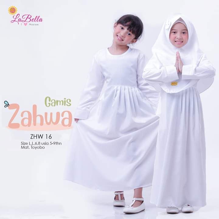 Gamis Anak Zahwa | Gamis Putih | Gamis Manasik | Gamis Anak Toyobo | Labella