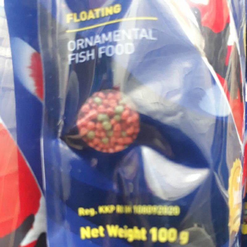 Takari fish food , berat 100 gr size 1mm. selalu baru expirednya&amp; lama.pakan/makanan ikan